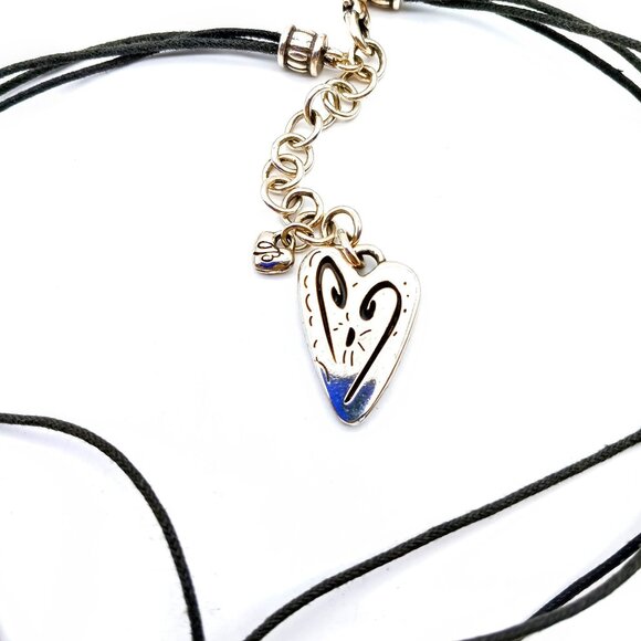 Brighton Brazilian Multi Charm Necklace, Choker Length Triple Strand Black Cord - Picture 3 of 3